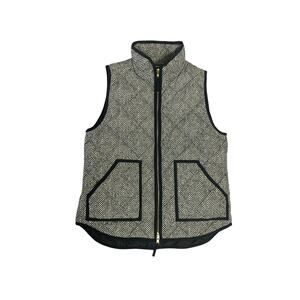 J. Crew Herringbone Quilted Down & Feather Mock Neck Puffer Vest Size Medium